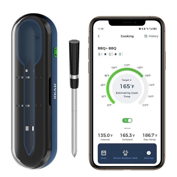 Wireless Meat Thermometer with Four-Clover Probe, 500FT Smart Meater Thermometer